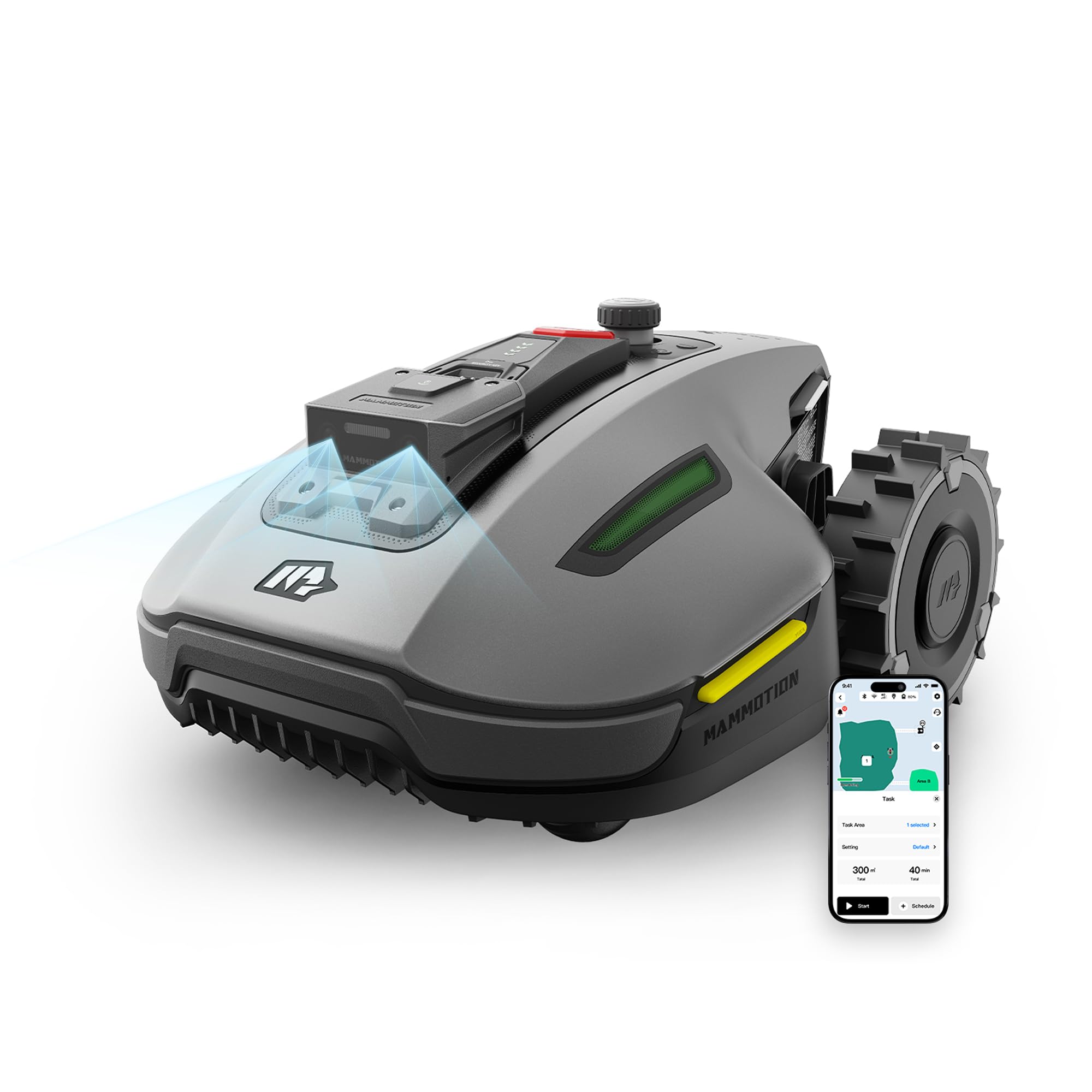 Mammotion YUKA mini 800H Robotic Lawn Mower, Reception 0.2 Acre, No Wire, No RTK Installation, Free NetRTK+AI Vision Positioning, 50% Slope, 15 Mowing Zones, Cutting Height 2''~3.5''