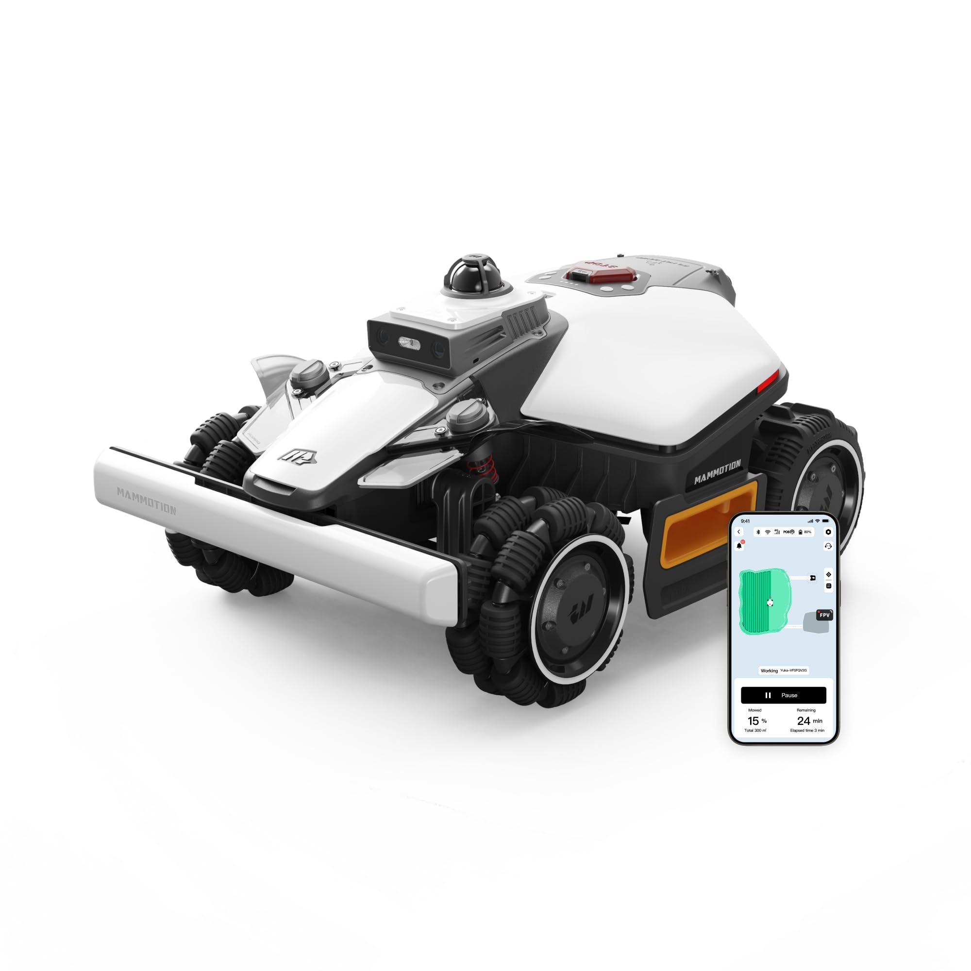 Mammotion LUBA mini AWD 800H Robot Lawn Mower for 0.2 Acre, All-Wheel-Drive for 80% Slope, No Wire, No RTK Installation, Free NetRTK+AI Vision Positioning, Cutting Height 2.2"-4.0"