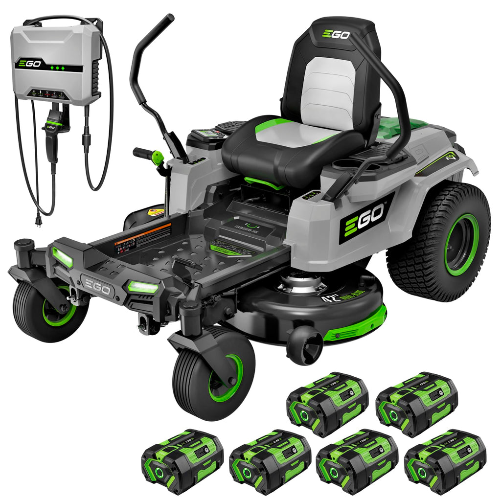 EGO Power+ Electric Riding Lawn Mower, 52" Deck with Zero Turn Radius, Includes (6) 56V 12.0Ah Batteries and Charger - ZT5207L