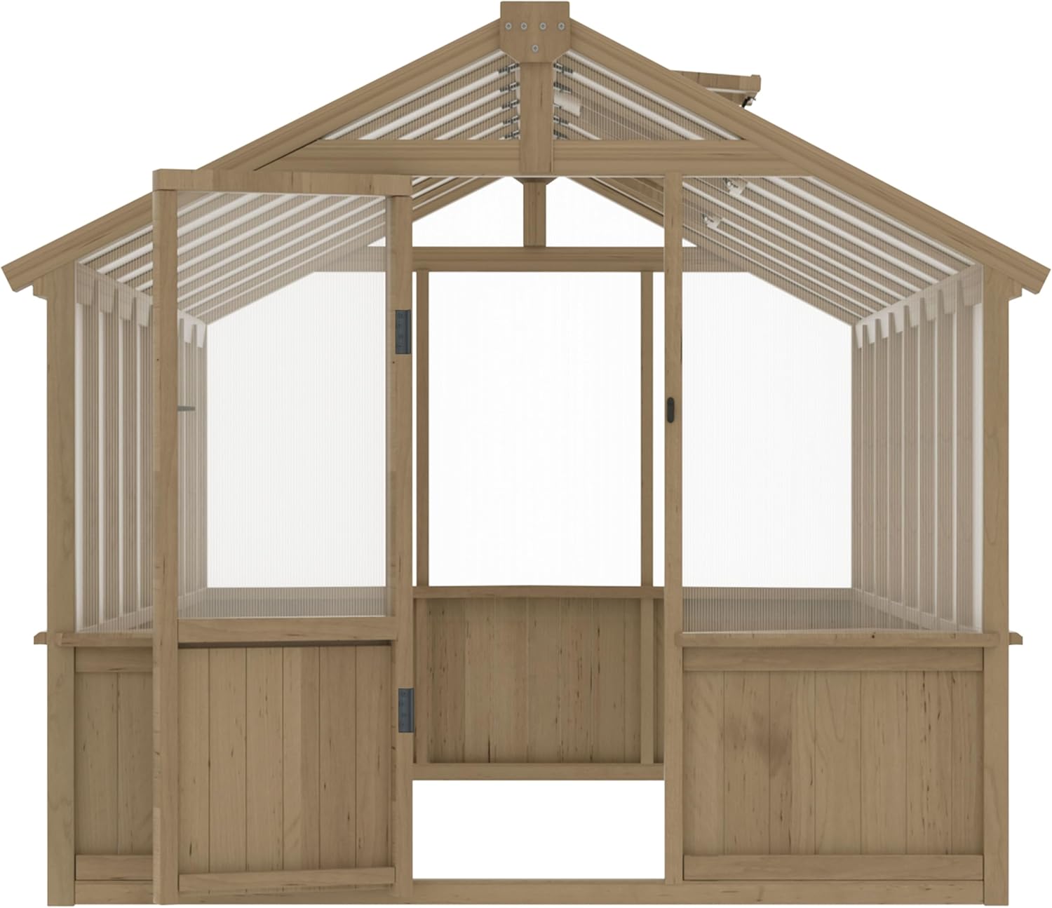 BlueWish 8x16FT Wood Greenhouse, Greenhouses with Cedar Frame, 6MM Thick Polycarbonate Panel, Wooden Green House with Adjustable Vent, Greenhouse for Outdoor, Patio, Garden, Backyard