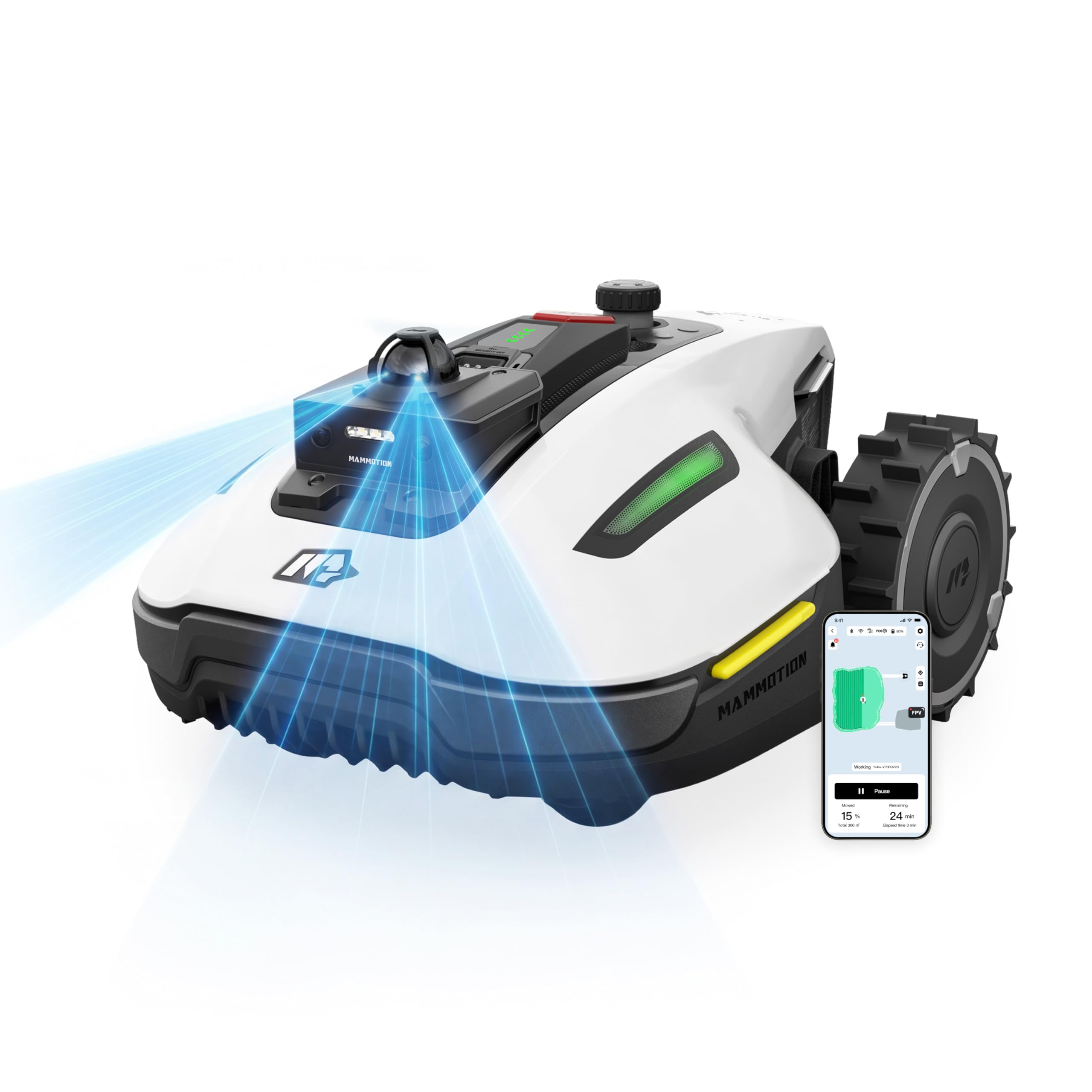 Mammotion YUKA mini 700H Robot Lawn Mower for 0.17 Acre, Max.0.35 Acre, No Wire, No RTK Installation, Free NetRTK+AI Vision Positioning, 45% Slope, Cutting Height 2''~3.5'', 15 Mowing Zones