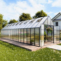 CDCASA 10x36 FT Greenhouse for Outdoors,Large Easy Assembly Thicker Aluminum Polycarbonate Greenhouses w/8 Windows, Double Door, Walk-in Green House for Outside,Patio,Backyard,Garden